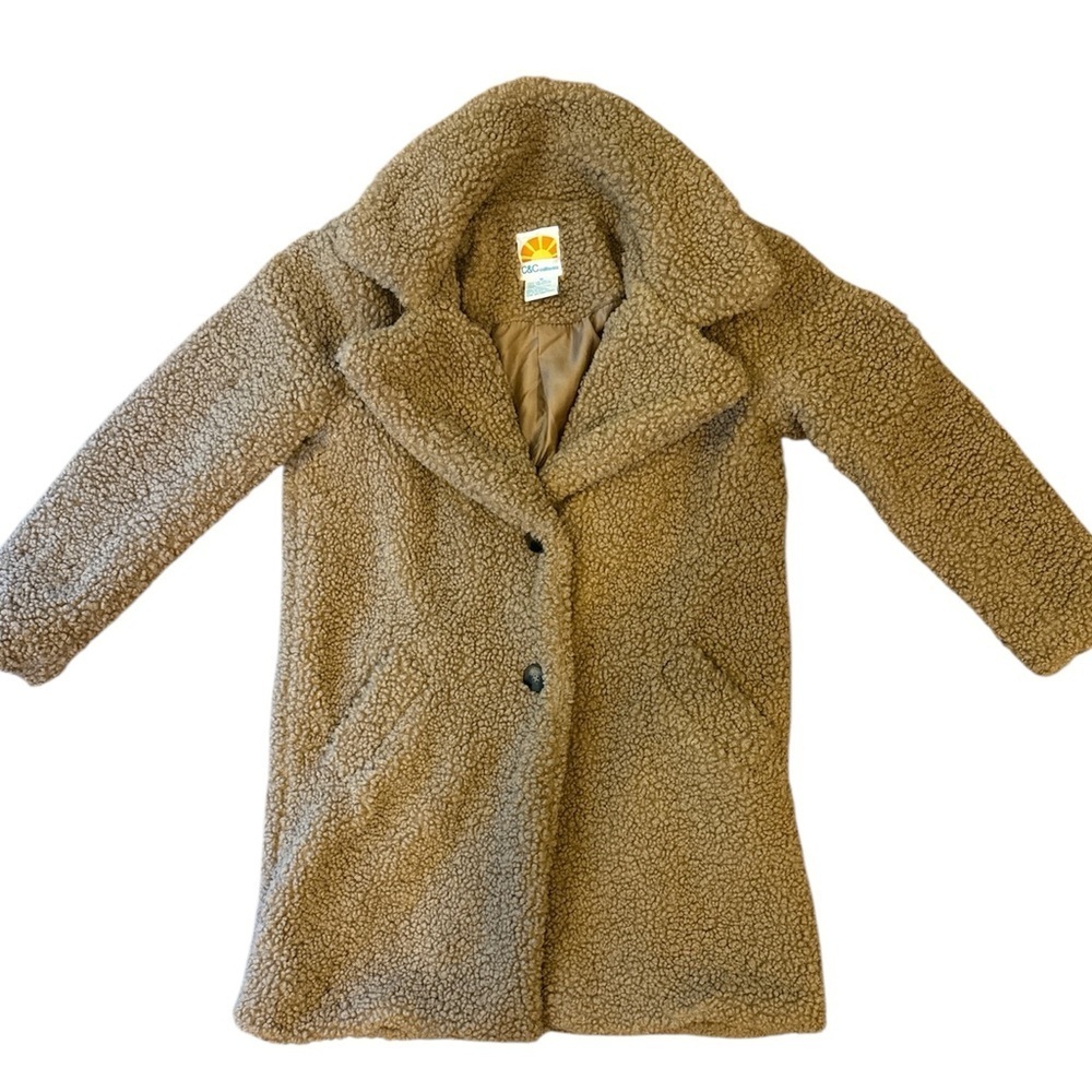 C&C California Brown Sherpa Teddy Jacket size M - Picture 1 of 5